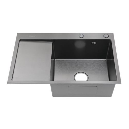 Кухонная мойка Fmark FSC7550Q-R 75х50 цвет графит поверхность матовая - фото 2