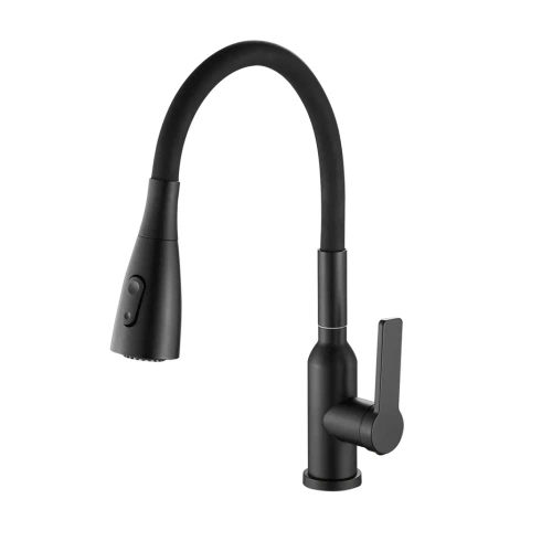 Смеситель для кухни Shevanik S843H-3 на мойку черный - фото 2