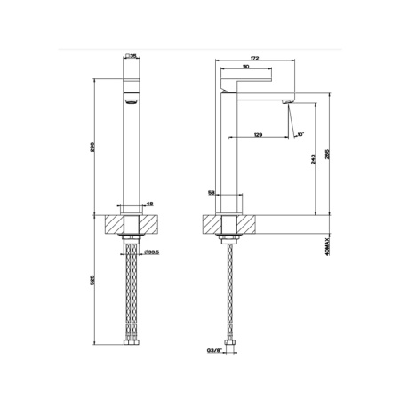 Смеситель Gessi Rettangolo 11922#299 на раковину черный