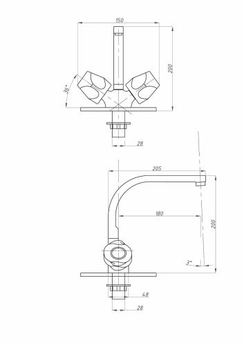Смеситель для кухни FAUZT FZs-274-76 на мойку хром - фото 3