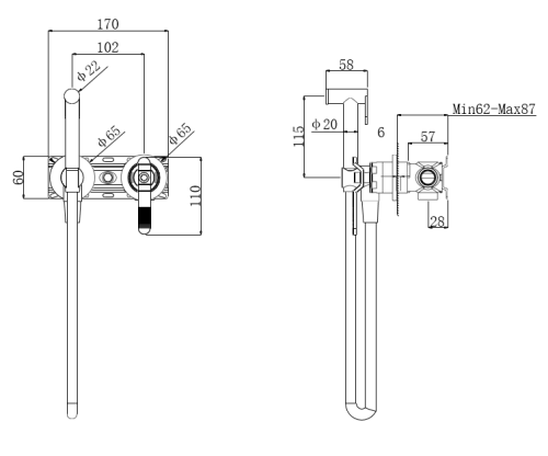 Гигиенический душ со смесителем Bronze de Luxe 1760'S 3253SB черный - фото 3