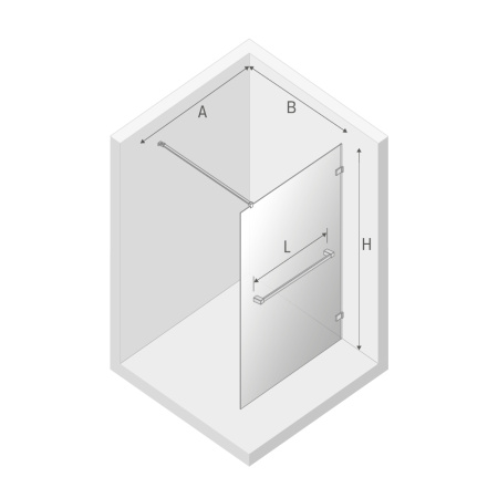 Душевая перегородка New Trendy AVEXA Black EXK-2672 120х200 стекло прозрачное профиль черный