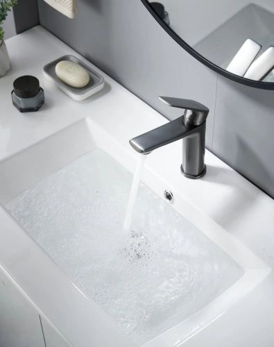 Смеситель Knotlor MUSE KN-60/GM на раковину вороненая сталь - фото 5