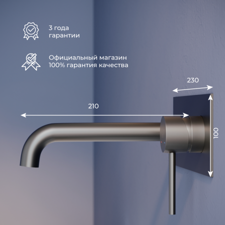 Смеситель для раковины RGW Shower Panels (Шоувер панелс) 51140545-04 встраиваемый в стену черный