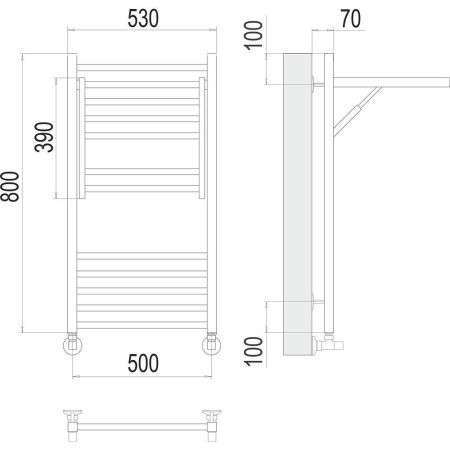 Полотенцесушитель водяной Terminus 4670078529473 55х80 хром
