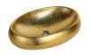 Раковина из сантехнического фарфора Milleau BOUTIQUE MU8005-EGG 60х40 накладная цвет золото без отверстий под смеситель