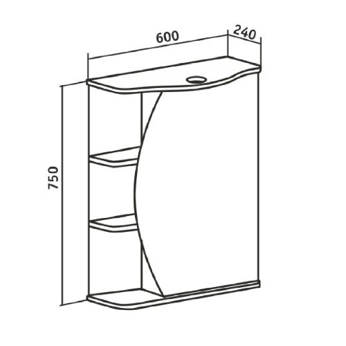 Зеркало-шкаф RUNO ЛИНДА 1082 60х75 подвесной цвет белый - фото 4