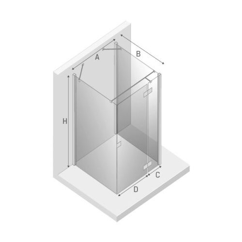 Душевой уголок New Trendy REFLEXA Black EXK-5032 120х100 стекло прозрачное профиль черный без поддона - фото 3