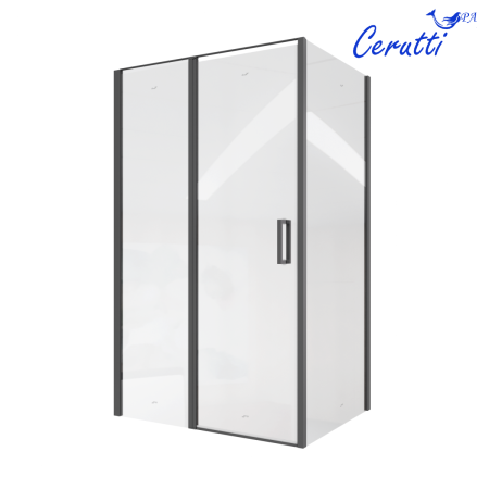 Душевой уголок Cerutti SPA VICTORIA120B 120х90 стекло прозрачное профиль черный без поддона