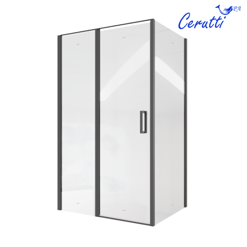 Душевой уголок Cerutti SPA VICTORIA120B 120х90 стекло прозрачное профиль черный - фото 2