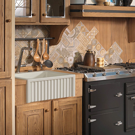 Кухонная мойка Kerasan Hanna Glasse 546001 60х47 цвет белый поверхность глянцевая