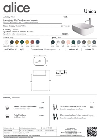 Раковина керамическая Alice Unica 32190108 50х37 накладная цвет черный матовый без отверстий под смеситель