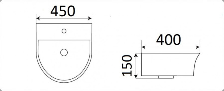 Раковина из санфаянса CeramaLux 78370A 45х40 подвесная цвет белый 1 отверстие под смеситель