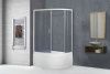 Душевой уголок Royal Bath BK RB8120BK-C-L 120х80 стекло матовое профиль белый с поддоном