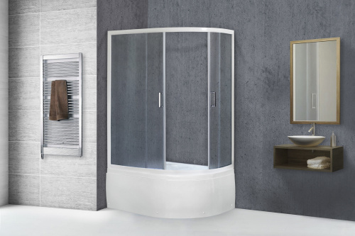 Душевой уголок Royal Bath BK RB8120BK-C-L 120х80 стекло матовое профиль белый