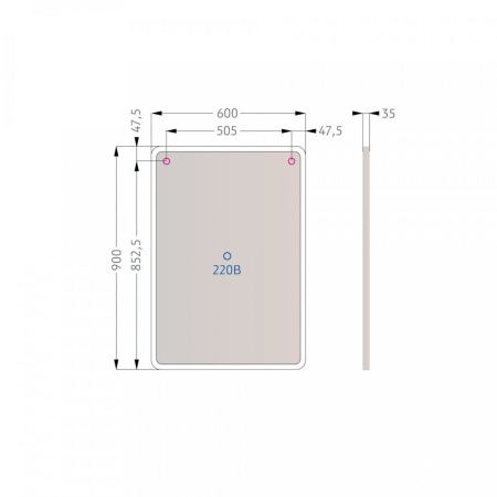 Зеркало с подсветкой и антизапотевателем Alavann Cat ALV0041002 90х60 подвесное