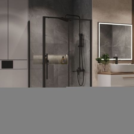 Душевой уголок Niagara Nova NG-84-11AB-A100B-34 110х100 стекло прозрачное профиль черный без поддона