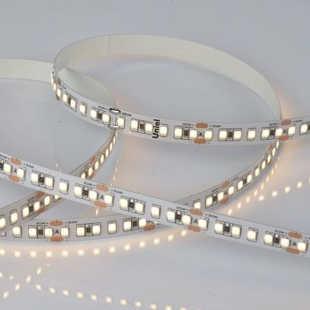 Светодиодная лента Uniel ULS-2835 ULS-2835-168LED/m-10mm-IP20-DC24V-14W/m-5M-3000K катушка в герметичной упаковке