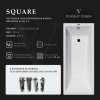 Ванна чугунная Vinsent Veron Square VSQ1707545 170х75 пристенная прямоугольная с ножками