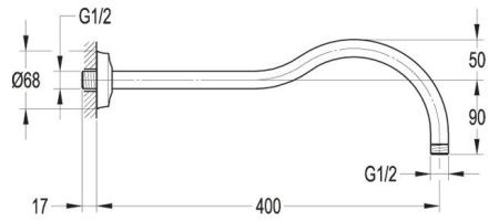 Держатель верхнего душа Cezares CZR CZR-F-TDA6-01 хром