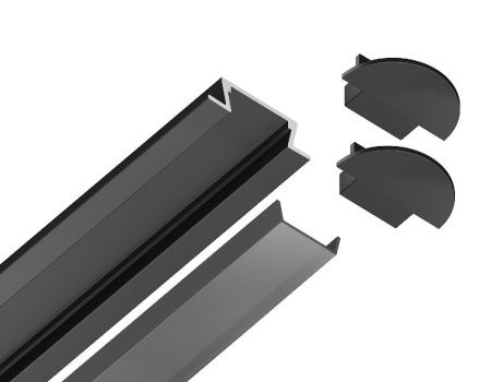 Алюминиевый встраиваемый профиль Ambrella Light Alum Profile (Алум Профиле) GP1001BK/BK