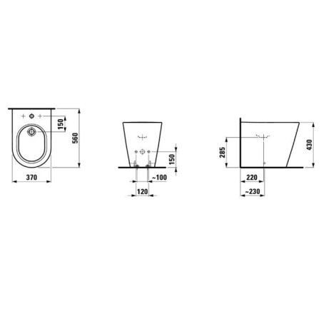 Биде напольное Laufen Kartell 8.3233.1.000.302.1 цвет белый