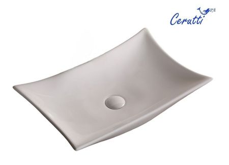 Раковина из сантехнического фарфора Cerutti SPA CR7078 60х40 накладная цвет белый без отверстий под смеситель