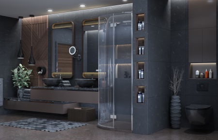 Душевой уголок Ambassador Diamond 12011102 100х100 стекло прозрачное профиль хром глянцевый без поддона