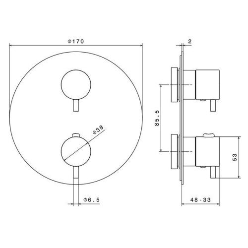 Смеситель для душа Newform XT 67608E.21.018 встраиваемый в стену хром с термостатом - фото 2