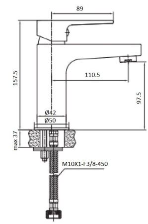 Смеситель Creavit SR1500 на раковину хром