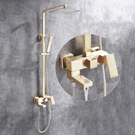 Душевая стойка ABBER AF8216G настенная цвет золото матовое