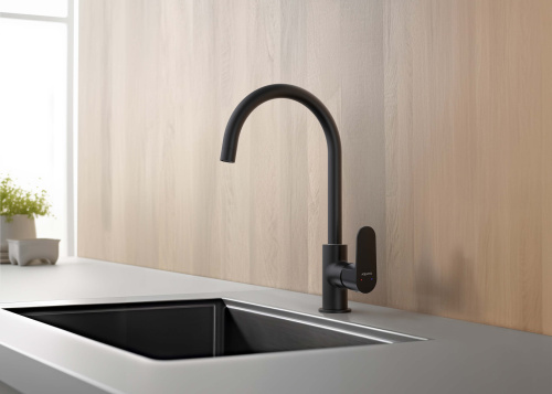 Смеситель для кухни Aquatek ОБЕРОН AQ1282MB на раковину черный матовый - фото 5