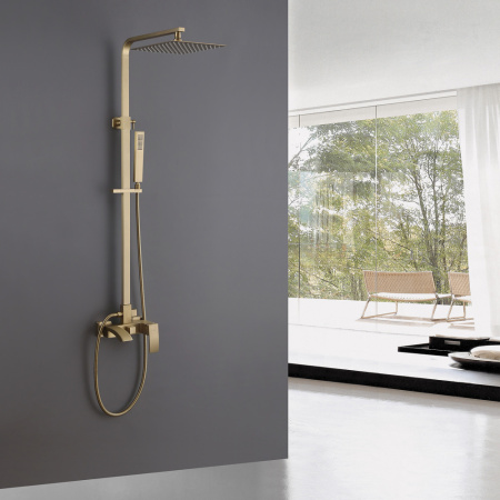 Душевая стойка ABBER AF8616G настенная цвет золото матовое