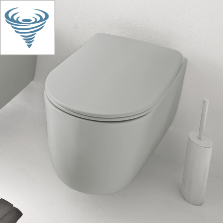 Чаша унитаза подвесная Kerasan Nolita 531559 цвет светло-серый матовый без сиденья безободковая смыв торнадо