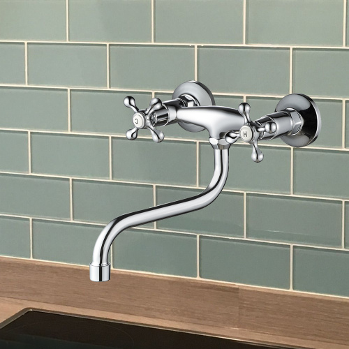 Смеситель для кухни WesnaArt Rassvet RAS02-190 настенный хром - фото 3