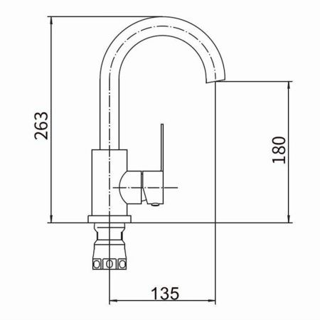 Смеситель для кухни Fashun A54001-1 на мойку сатин