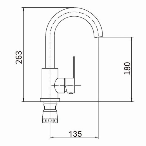 Смеситель для кухни Fashun A54001-1 на мойку сатин - фото 3