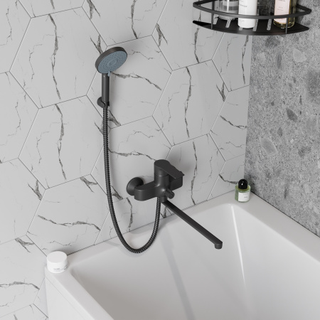 Смеситель для ванны Teymi T10267 настенный черный матовый