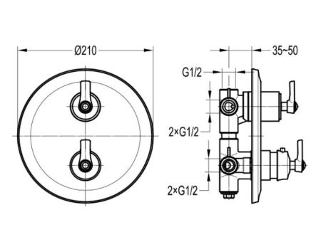 Смеситель Cezares LIBERTY LIBERTY-F-VDIM3-01 встраиваемый в стену хром