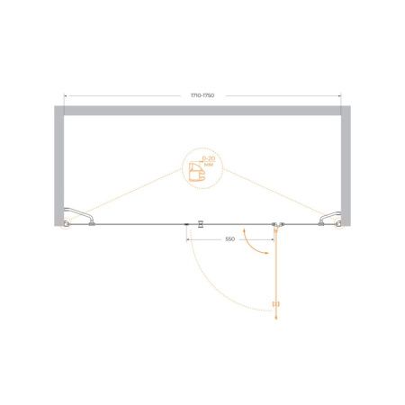 Душевая дверь Cezares VERONA VERONA-W-B-13-80+60/40-C-Cr 175х195 стекло прозрачное профиль хром