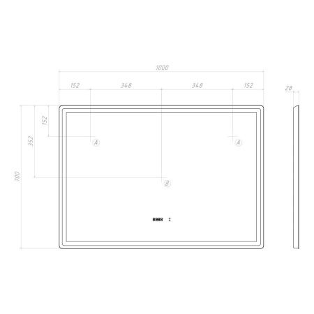 Зеркало с подсветкой Vigo Geometry Luxe 211 100х70