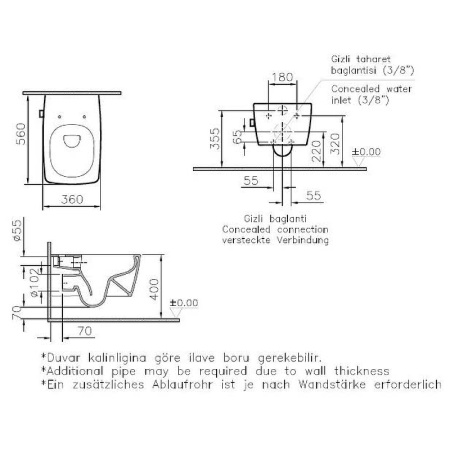 Чаша унитаза подвесная Vitra Metropole 7672B003-1684 цвет белый без сиденья безободковая каскадный смыв