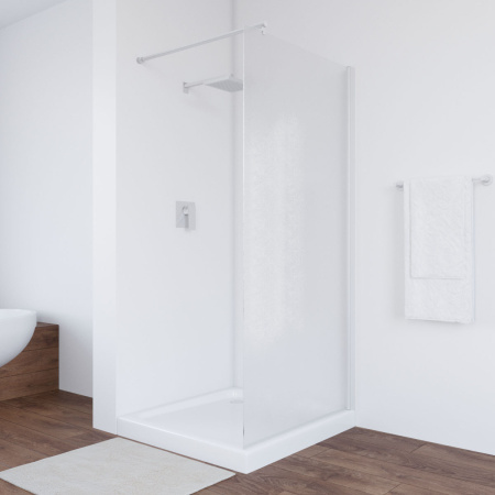 Душевая перегородка Vegas-Glass EAF TUR+NOVO EAF NOVO h2000 106 01 02 106х200 стекло рифленое профиль белый