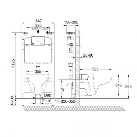 Комплект унитаз с инталляцией и клавишей смыва Roca Victoria 7893105010