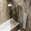Душевая шторка на ванну Maybah Glass MGV-611-5 60х140 стекло тонированное профиль хром ориентация универсальная