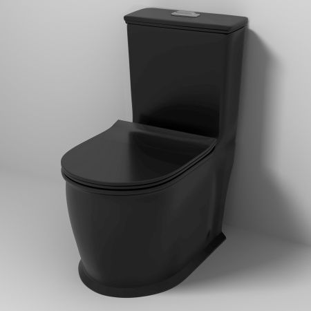 Унитаз напольный с бачком Grossman Retro GR-4492BMS черный с сиденьем безободковый каскадный смыв