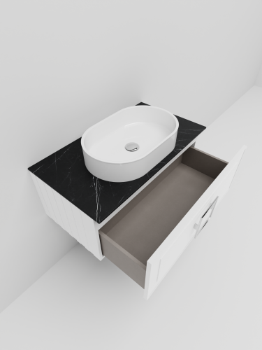 Тумба со столешницей La Fenice CUBO NFNC-01-CUB-B-80-3-GB 80х36х49 подвесная цвет белый - фото 4