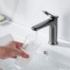 Смеситель Shevanik S4701T на раковину оружейная сталь
