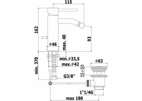 Смеситель Paffoni Light LIG135NO на биде черный - фото 2 Смеситель Paffoni Light LIG135NO на биде черный - фото 2