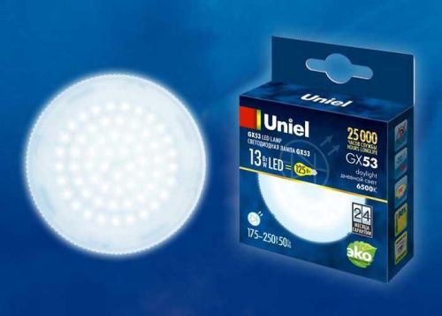 Лампа светодиодная Uniel LED-GX53 LED-GX53-10W/6500K/GX53/FR PLZ01WH картон - фото 2